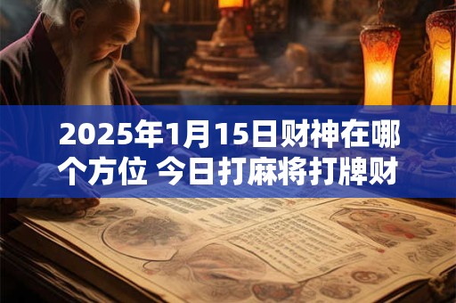 2025年1月15日财神在哪个方位 今日打麻将打牌财运方位