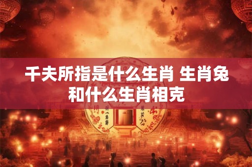 千夫所指是什么生肖 生肖兔和什么生肖相克