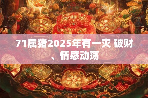 71属猪2025年有一灾 破财、情感动荡