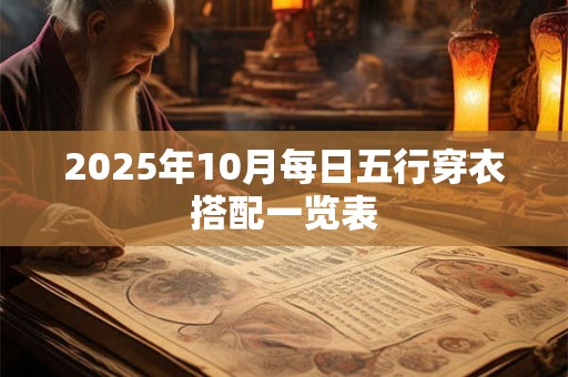 2025年10月每日五行穿衣搭配一览表 2025年10月每日五行穿衣搭配一览表