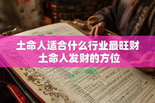 土命人适合什么行业最旺财 土命人发财的方位