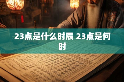 23点是什么时辰 23点是何时