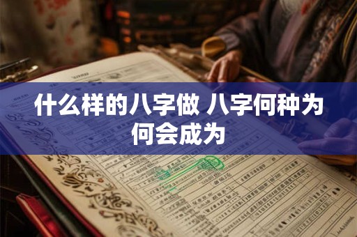 什么样的八字做 八字何种为何会成为