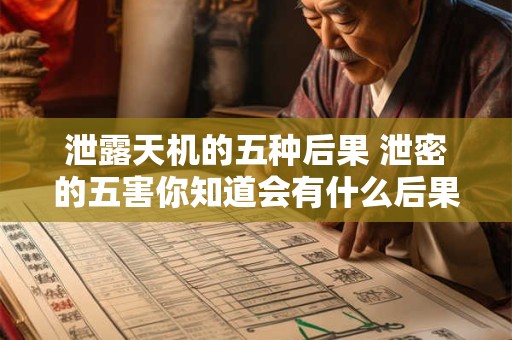 泄露天机的五种后果 泄密的五害你知道会有什么后果吗