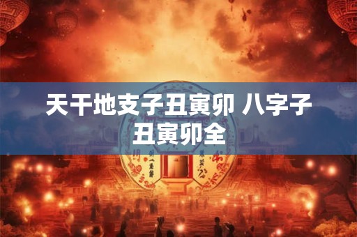 天干地支子丑寅卯 八字子丑寅卯全