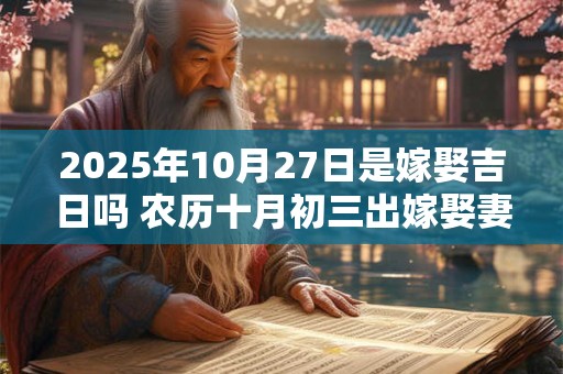 2025年10月27日是嫁娶吉日吗 农历十月初三出嫁娶妻如何