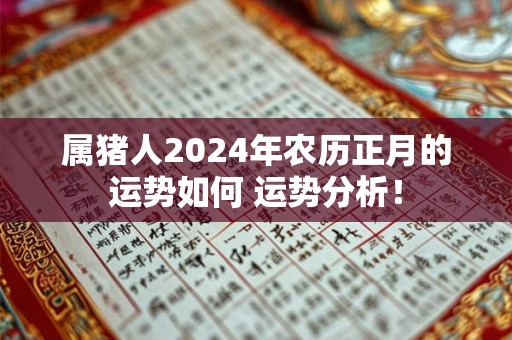 属猪人2024年农历正月的运势如何 运势分析！