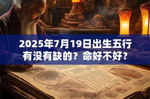 2025年7月19日出生五行有没有缺的？命好不好？