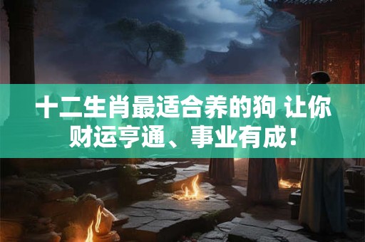十二生肖最适合养的狗 让你财运亨通、事业有成！