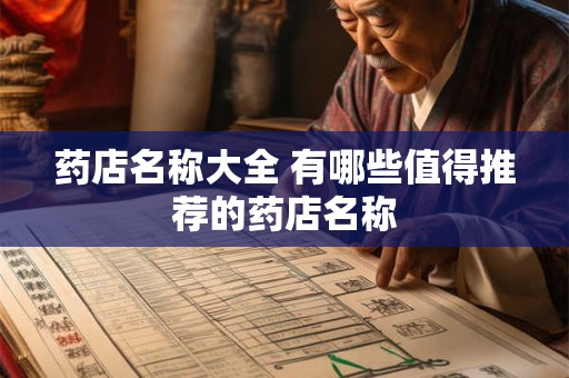 药店名称大全 有哪些值得推荐的药店名称