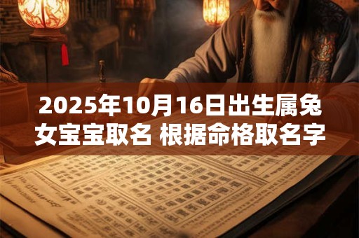2025年10月16日出生属兔女宝宝取名 根据命格取名字