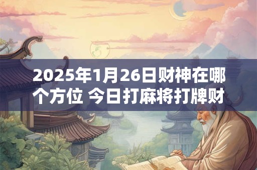 2025年1月26日财神在哪个方位 今日打麻将打牌财运方位