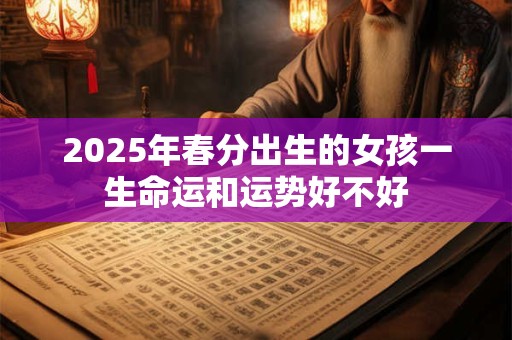 2025年春分出生的女孩一生命运和运势好不好