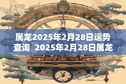 属龙2025年2月28日运势查询  2025年2月28日属龙今日运势