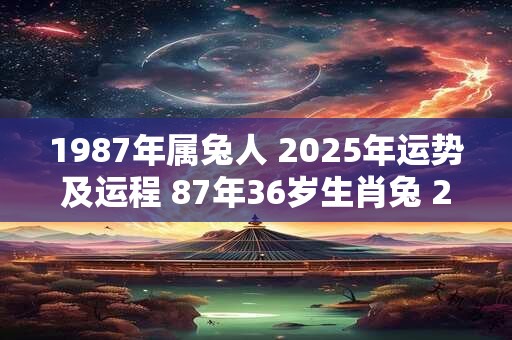 1987年属兔人 2025年运势及运程 87年36岁生肖兔 2025年每月运势
