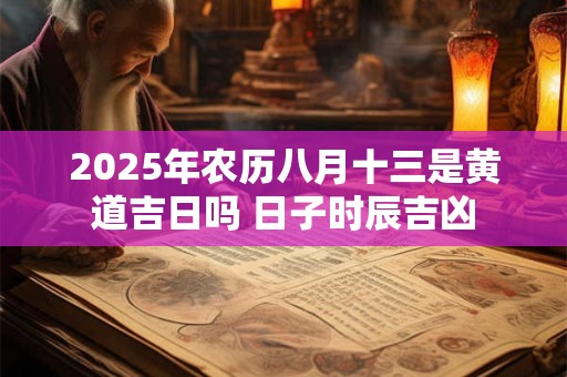 2025年农历八月十三是黄道吉日吗 日子时辰吉凶