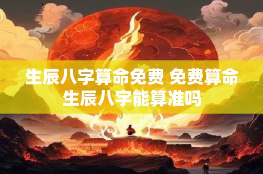 生辰八字算命免费 免费算命生辰八字能算准吗
