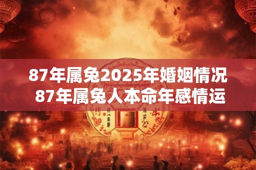 87年属兔2025年婚姻情况 87年属兔人本命年感情运2025