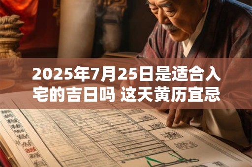 2025年7月25日是适合入宅的吉日吗 这天黄历宜忌