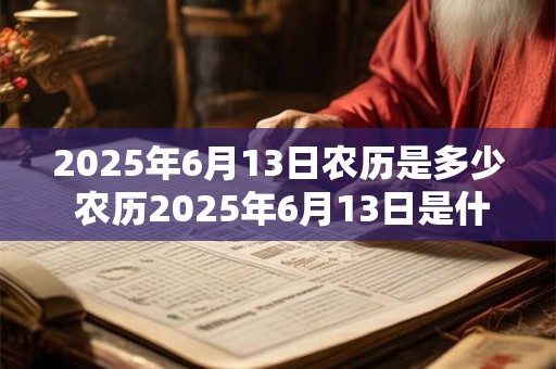 2025年6月13日农历是多少 农历2025年6月13日是什么日子