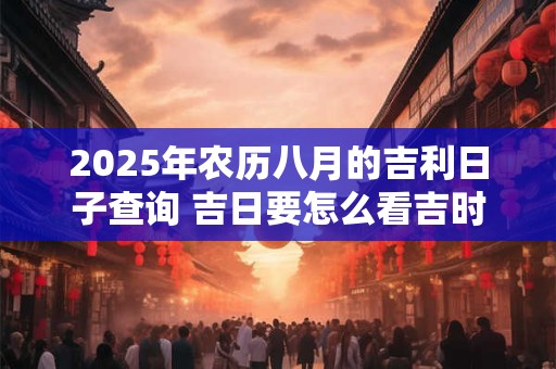 2025年农历八月的吉利日子查询 吉日要怎么看吉时