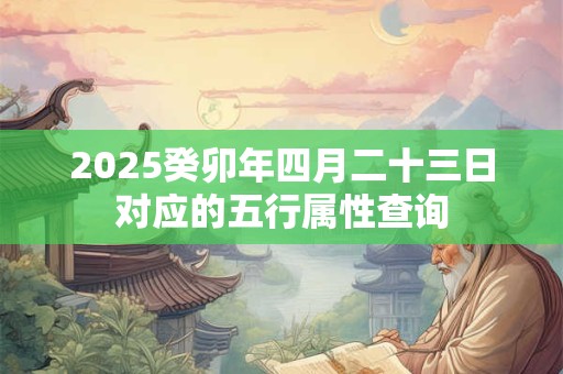 2025癸卯年四月二十三日对应的五行属性查询