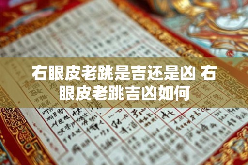 右眼皮老跳是吉还是凶 右眼皮老跳吉凶如何