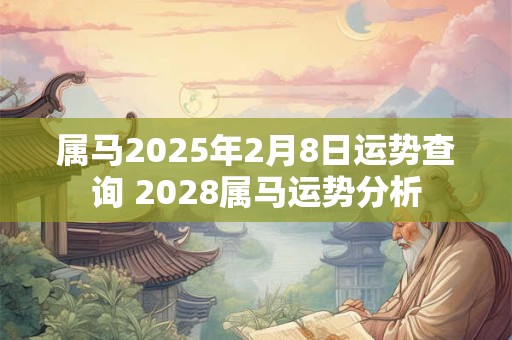 属马2025年2月8日运势查询 2028属马运势分析