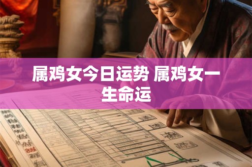 属鸡女今日运势 属鸡女一生命运