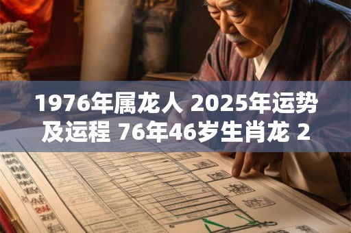 1976年属龙人 2025年运势及运程 76年46岁生肖龙 2025年每月运势
