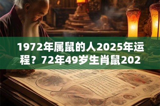 1972年属鼠的人2026年运程?72年49岁生肖鼠2026年运势 1972年属鼠的人2026年运程?72年49岁生肖鼠2026年运势
