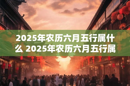 2025年农历六月五行属什么 2025年农历六月五行属什么命