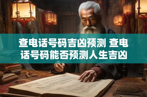 查电话号码吉凶预测 查电话号码能否预测人生吉凶