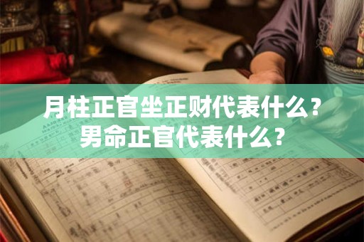 月柱正官坐正财代表什么？男命正官代表什么？