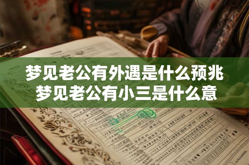 梦见老公有外遇是什么预兆 梦见老公有小三是什么意思