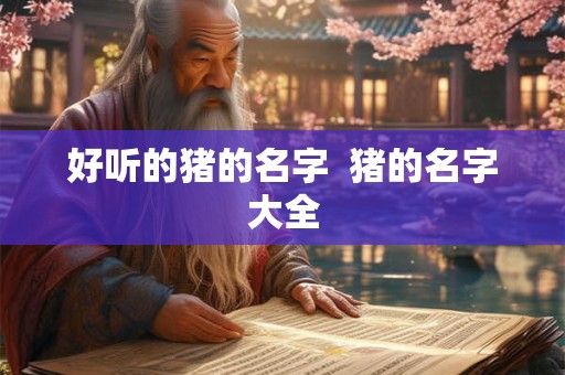 好听的猪的名字  猪的名字大全 好听的猪的名字  猪的名字大全