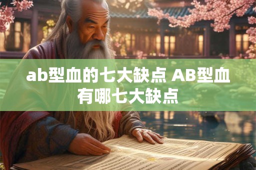 ab型血的七大缺点 AB型血有哪七大缺点