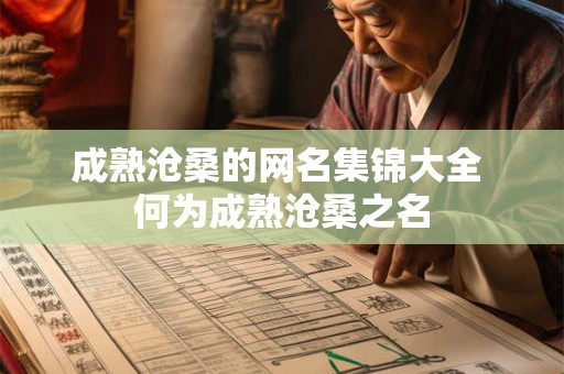成熟沧桑的网名集锦大全 何为成熟沧桑之名