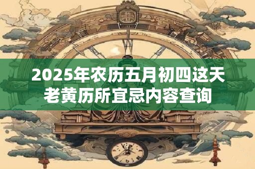 2025年农历五月初四这天老黄历所宜忌内容查询