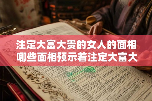 注定大富大贵的女人的面相 哪些面相预示着注定大富大贵的女人
