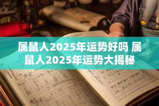 属鼠人2025年运势好吗 属鼠人2025年运势大揭秘