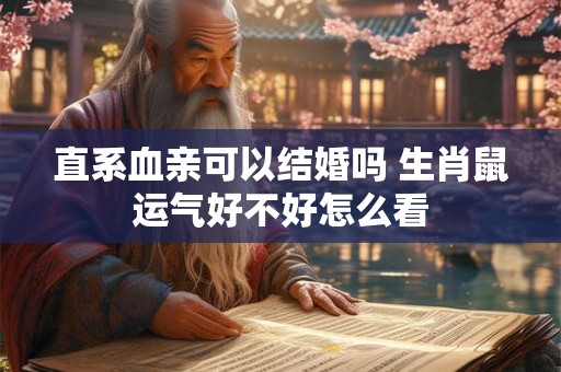 直系血亲可以结婚吗 生肖鼠运气好不好怎么看