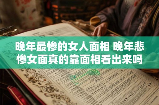 晚年最惨的女人面相 晚年悲惨女面真的靠面相看出来吗