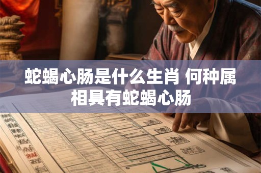 蛇蝎心肠是什么生肖 何种属相具有蛇蝎心肠