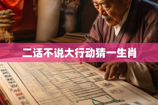 二话不说大行动猜一生肖