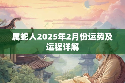 属蛇人2025年2月份运势及运程详解