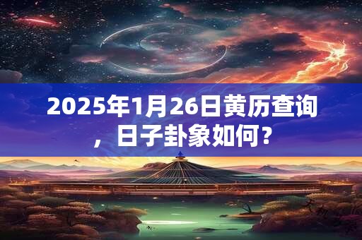 2026年1月26日黄历查询,日子卦象如何? 2026年1月26日黄历查询,日子卦象如何?