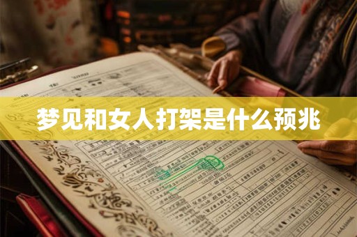 梦见和女人打架是什么预兆