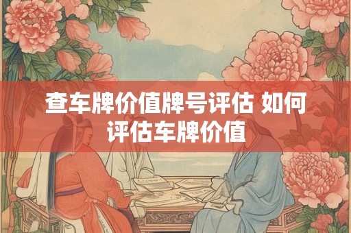 查车牌价值牌号评估 如何评估车牌价值
