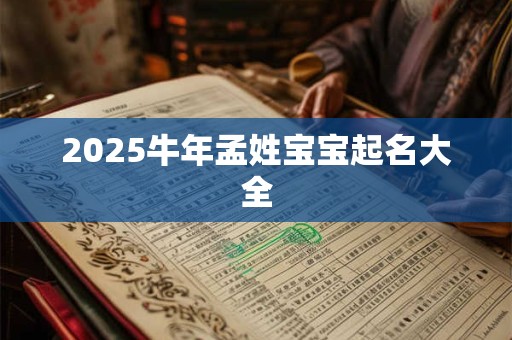 2025牛年孟姓宝宝起名大全